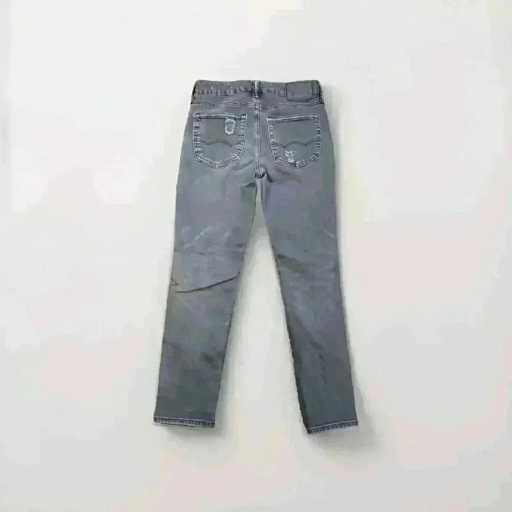 American Eagle Jeans Mens 28X28 Black Distressed Skinny Airflex+ Stretch 4445 - Picture 2 of 11